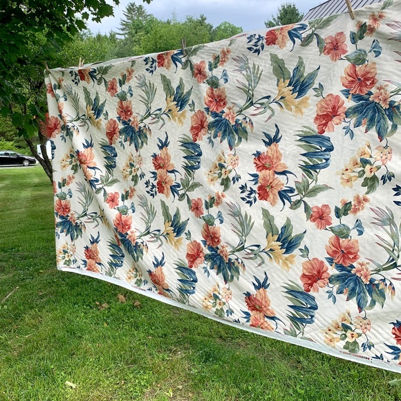Vintage 1995 Interior Fabric Design 14.5 yds Floral Jacquard Cotton Upholstery